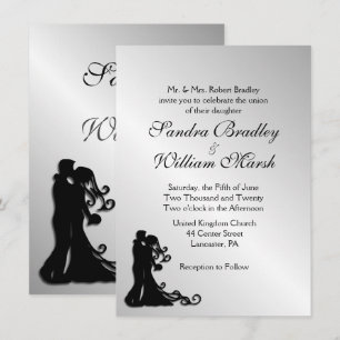 Convites Convocação de Casamento Silver, Impressionante