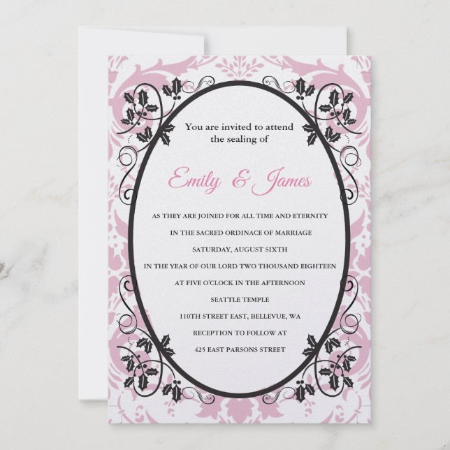 Convites Convocação de Casamento Templo Coroa Rosa (Frente)