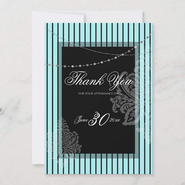 Convites Convocação de listras azuis e pretas (Frente)