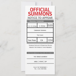 Convites Convocação De Tribunal Para Aparecer Casamento Nov