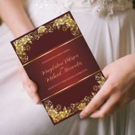 Convites Convocação Dourada para Casamento de Quadro Regal 