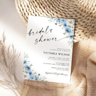 Convites Convocação Dusty Blue Ivory Bridal