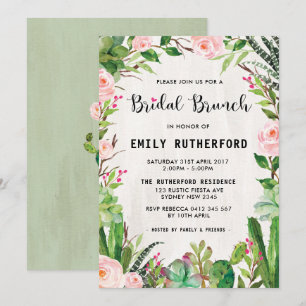 Convites Convocação Fiesta Succulent Boho Bridal Brunch