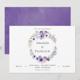 Convites Convocação Floral de Casamento Violeta Dusty