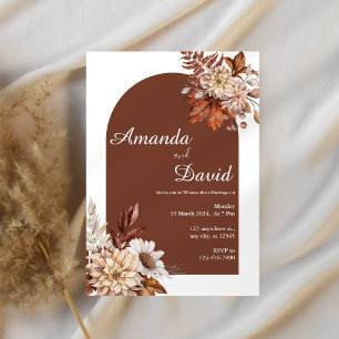 Convites Convocação Floral para Casamento Rust Boho