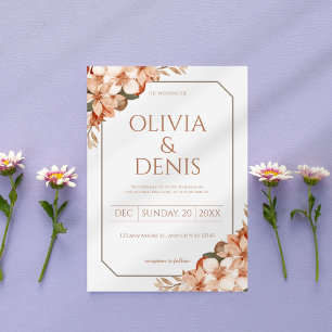 Convites Convocação Floral para Casamento Rustic Boho Fall