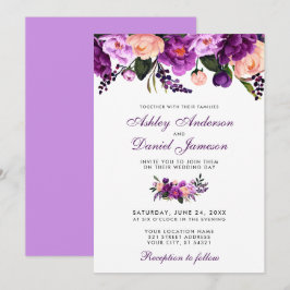 Convites Convocação Floral Roxo Ultra Violet VBP