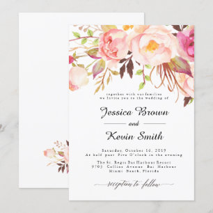 Convites Convocação Floral Rustic Peony-3