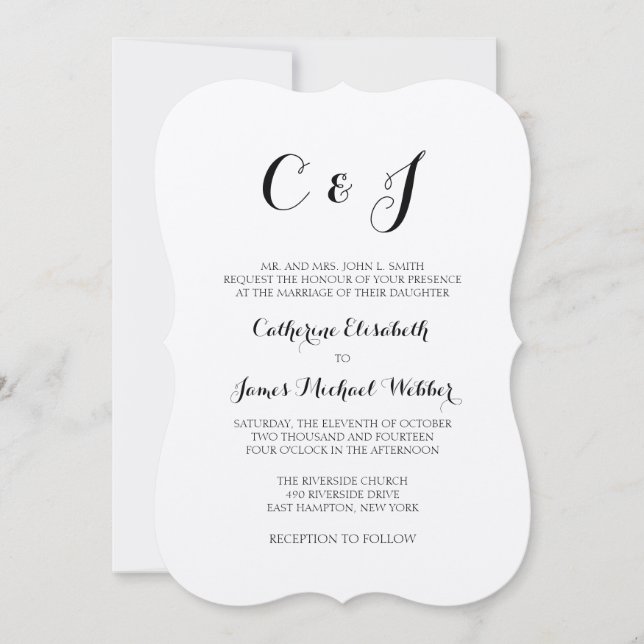 Convites Convocação Formal de Pais de Noiva (Frente)