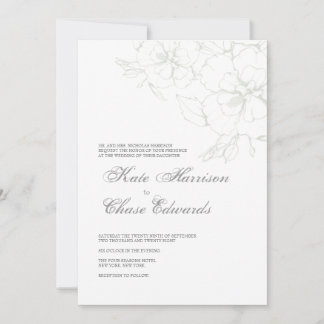 Convites Convocação Moderna para o Casamento : Soft Floral