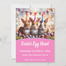 Convocação para Caça de Ovos de Páscoa em Coelhos-