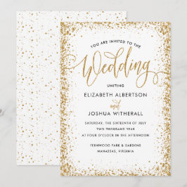 Convites Convocação para Casamento com Literatura Dourada F