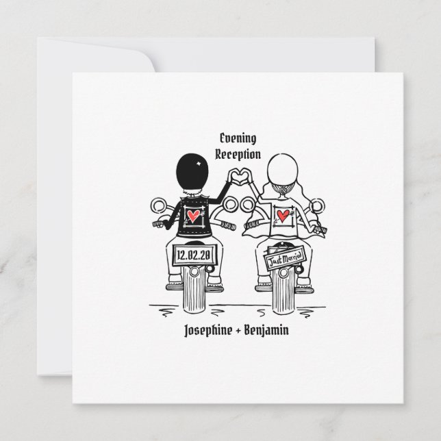 Convites Convocação para Casamento da Noite de Motocicleta  (Frente)