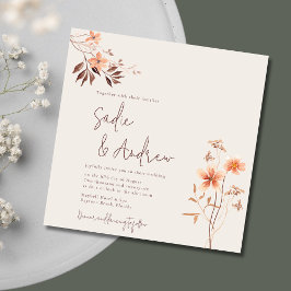 Convites Convocação para Casamento de Boho no Exterior Russ