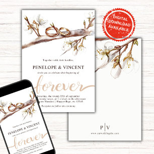 Convites Convocação para Casamento de Cherry Blossoms