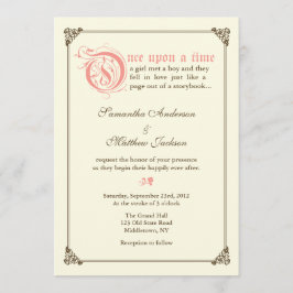 Convites Convocação para Casamento de Fairytale - Rosa