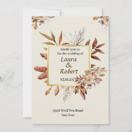 Convites Convocação para Casamento de Flores de Queda ao Ex