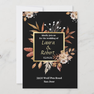Convites Convocação para Casamento de Flores de Queda ao Ex