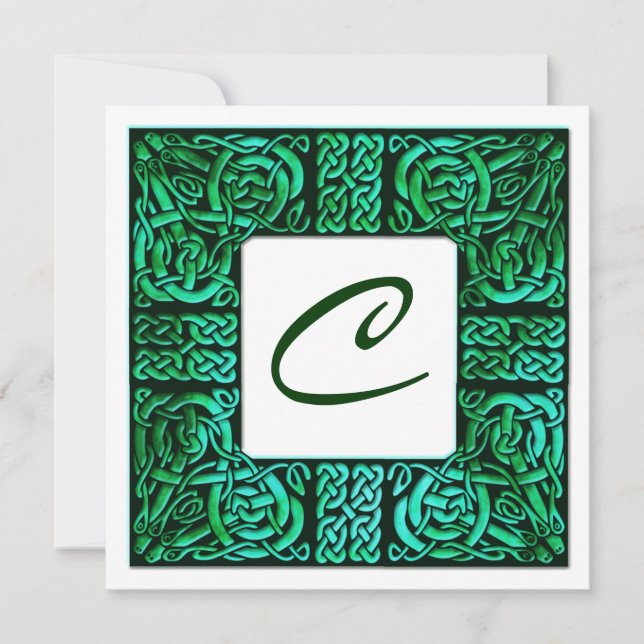 Convites Convocação para Casamento de Knotwork Celta das Ág (Frente)