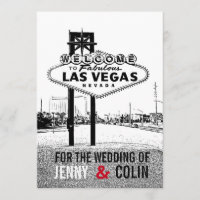 Convocação para Casamento de Las Vegas Black White