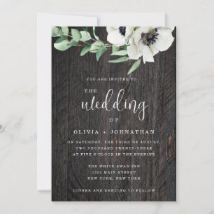 Convites Convocação para Casamento de Madeira Boho, Rustic 