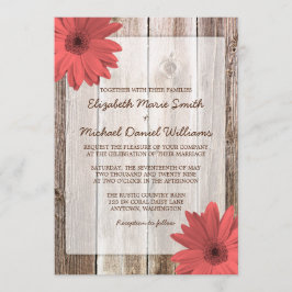 Convites Convocação para Casamento de Madeira de Coral Dais