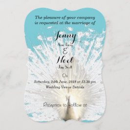 Convites Convocação para Casamento de Penas Brancas Elegant