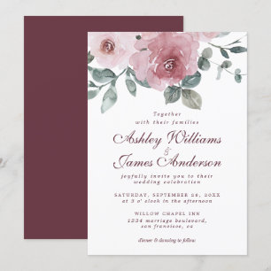 Convites Convocação para Casamento de Rosa Rosa Turva Flo