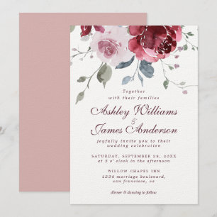 Convites Convocação para Casamento de Rosa Rosa Turva Flora