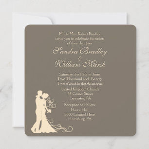 Convites Convocação para Casamento de Sandstone Brown e C
