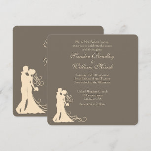 Convites Convocação para Casamento de Sandstone Brown e C