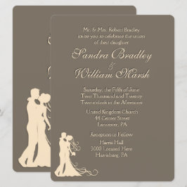 Convites Convocação para Casamento de Sandstone Brown e Cre