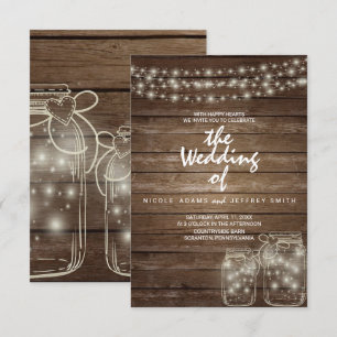 Convites Convocação para Casamento do Elegante Rustic Mason