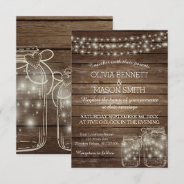 Convites Convocação para Casamento do Elegante Rustic Mason