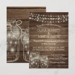 Convites Convocação para Casamento do Elegante Rustic Mason