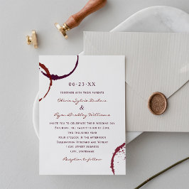 Convites Convocação para Casamento do Vinho Vermelho Rústic