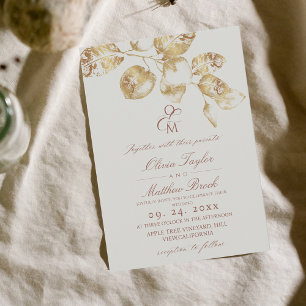 Convites Convocação para casamento Dourado e de Boho Modern
