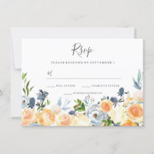 Convocação para Casamento Elegante Peach Flowers R