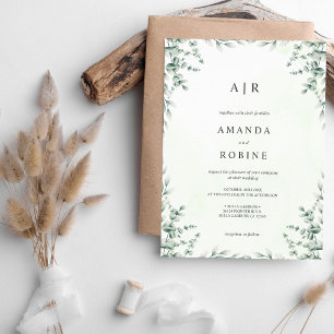 Convites Convocação para Casamento Eucalyptus de Molho Verd