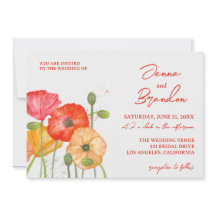 Convocação para Casamento Floral de Corpo Vermelho