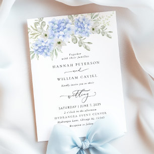 Convites Convocação para Casamento Floral de Hydrangea