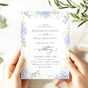 Convites Convocação para Casamento Floral de Hydrangea