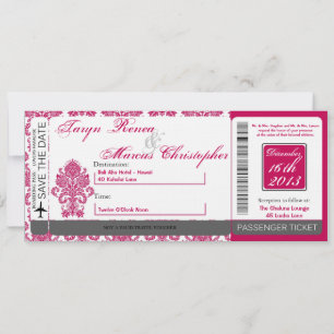 Convites Convocação para casamento Linen Damask Fusi
