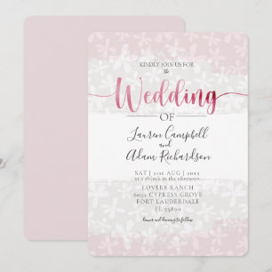 Convites Convocação para Casamento Rosa com Blush Rustic Fl