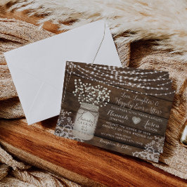 Convites Convocação para Casamento Rústico de Madeira, Maso