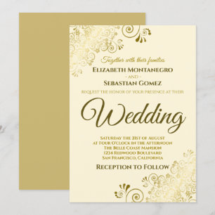 Convites Convocação para Casamento Simples de Creme Chic pa