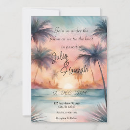 Convites Convocação para Casamento Solitário da Árvore Palm