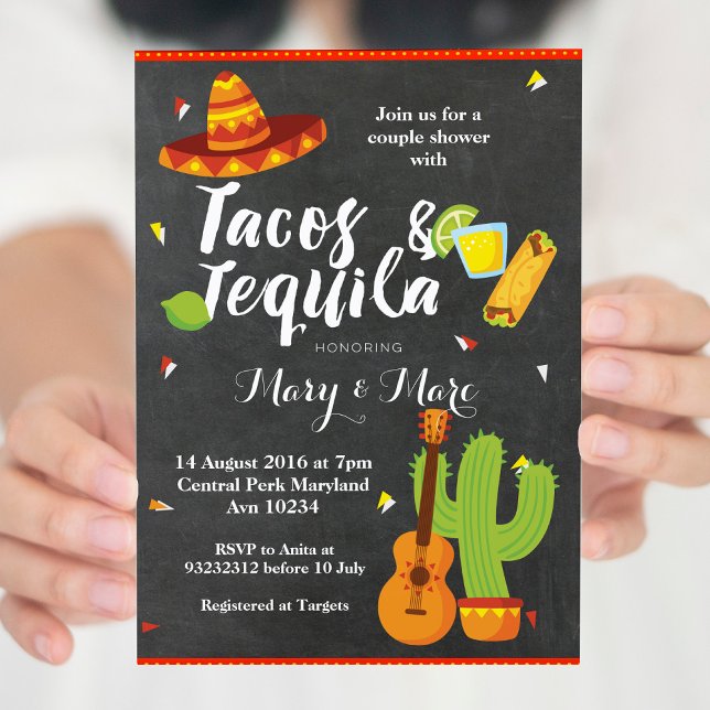 Convites Convocação para Fiesta Tacos e Tequila (Criador carregado)
