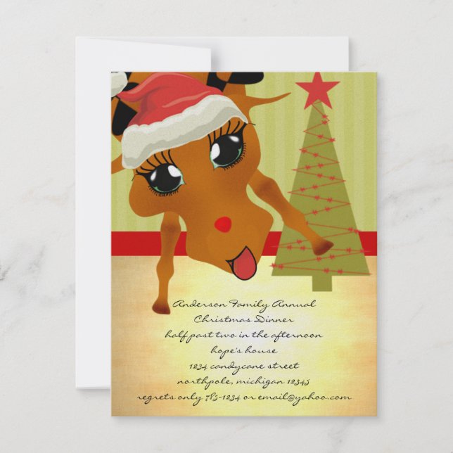 Convites Convocação para Janto de Natal para "Bonitas Reind (Frente)