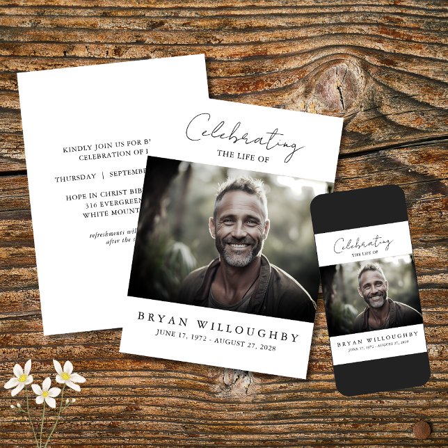 Convites Convocação para Memorial Funeral Minimalista Moder (Criador carregado)